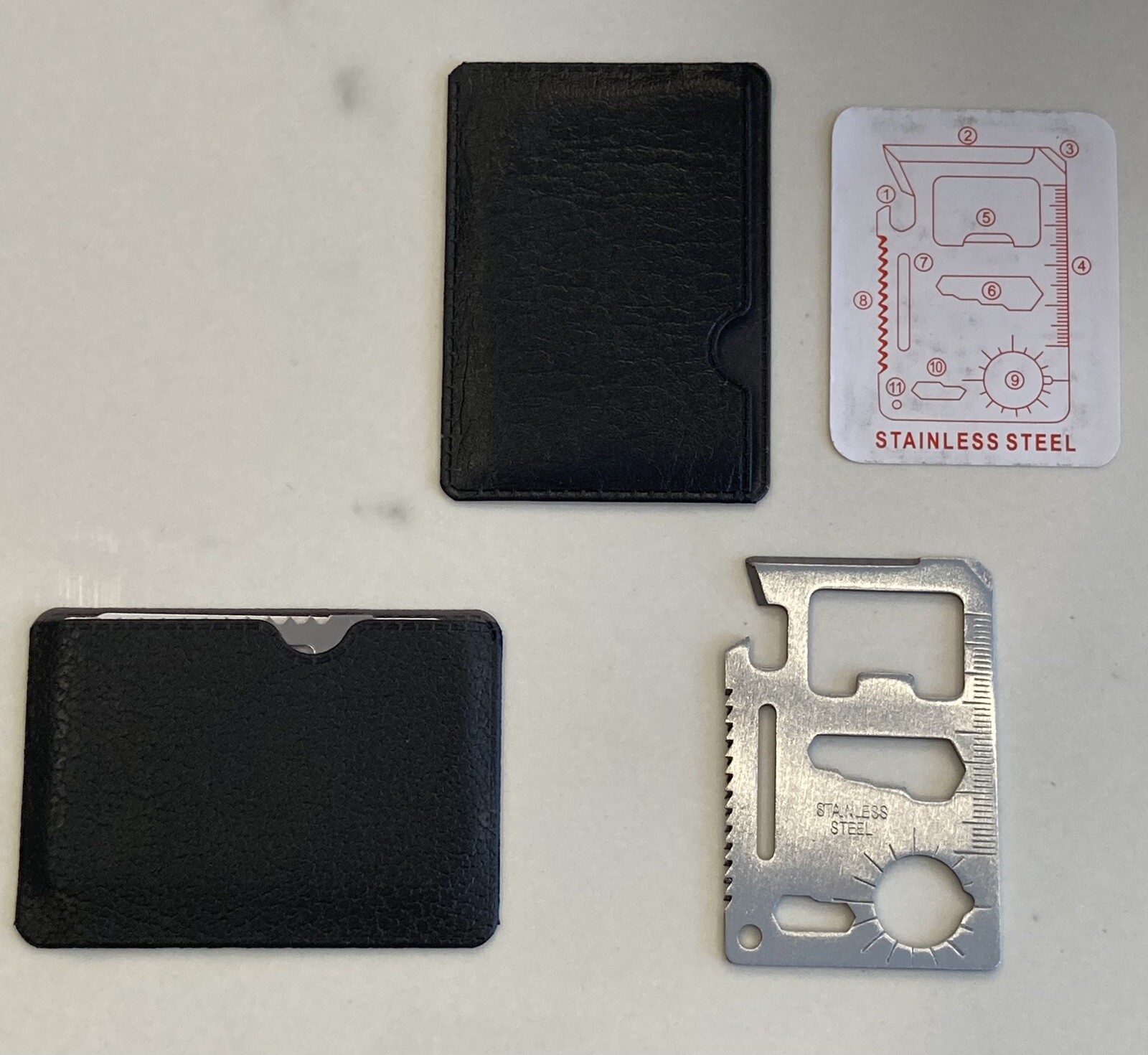 11-in-1 Multi Tool Credit Card Wallet Knife Pocket Survival Camping EDC Ds