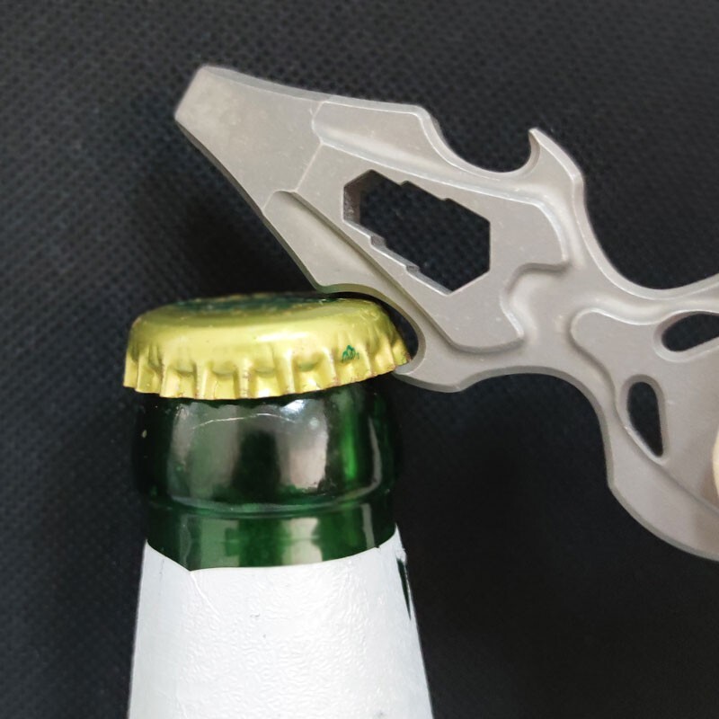 1PC Titanium Skull Multi-Tool Pry Bar Crowbar Bottle Opener Pocket Outdoor EDC
