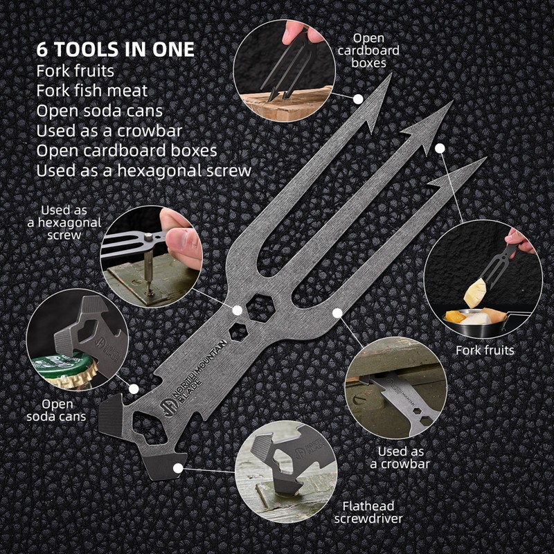 3CR13 Stainless Steel Multi EDC Tool Portable Fishing Harpoon Outdoor Survival