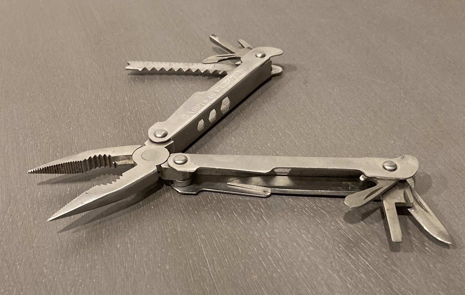American Camper Stainless Steel Folding Multi Tool Pocket Knife Pliers Saw