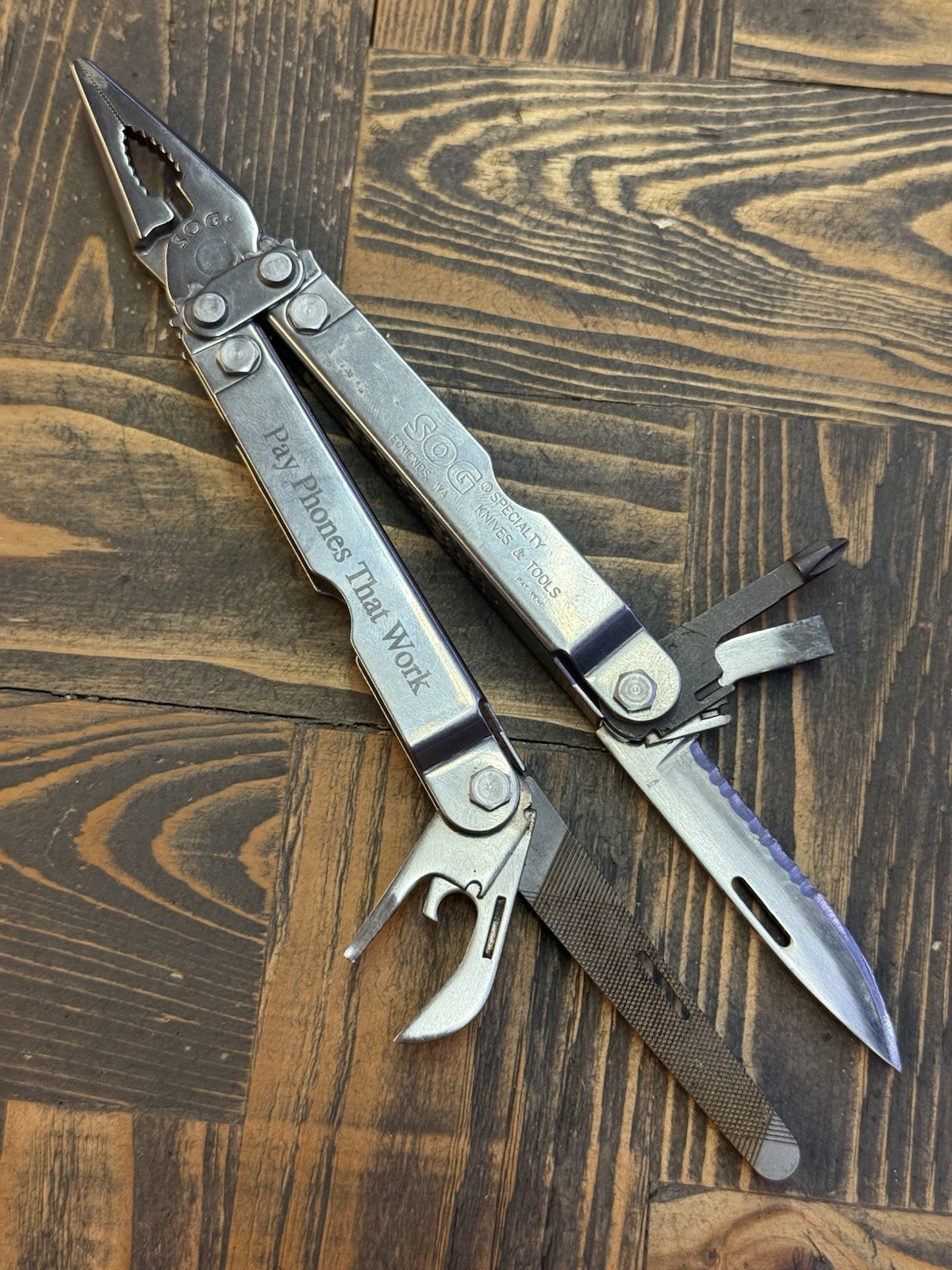 SOG Pocket Power Plier Folding Multitool Discontinued Collectible Used Branded