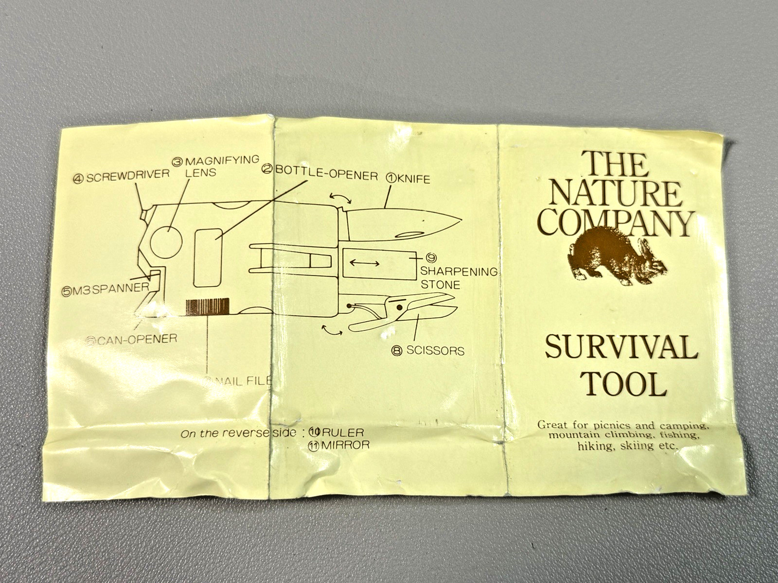 Vintage THE NATURE COMPANY Kanger SURVIVAL MULTI TOOL + Pouch Belt Sheath Manual