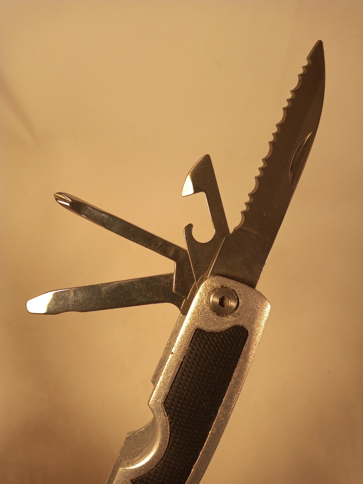 Ozark Trail Large Multi Tool Pliers Knives Saw Screwdrivers Openers Black Handle