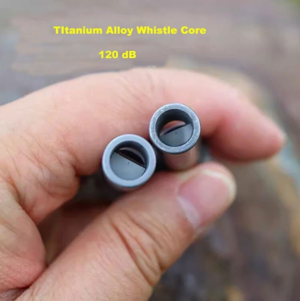 EDC Titanium Alloy Keychain Whistle w/ Waterproof Storage Box Outdoor Multi Uses