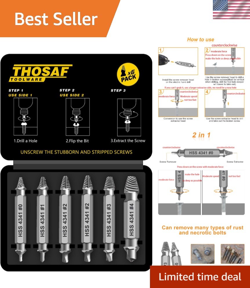 Durable Tungsten Carbide Screw Extractor Kit – Essential Gifts for Men