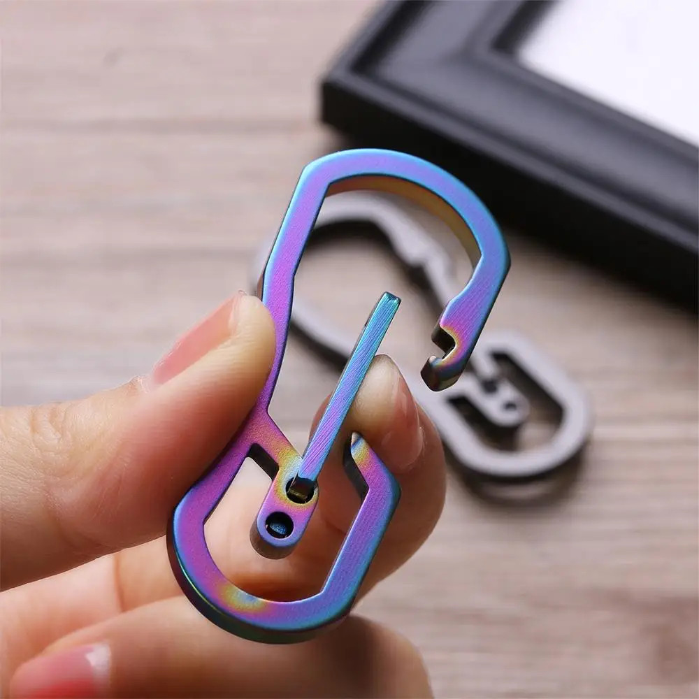 1pc Titanium Plating Carabiner Camping Clip Outdoor Tool Key Ring Clip Keychain