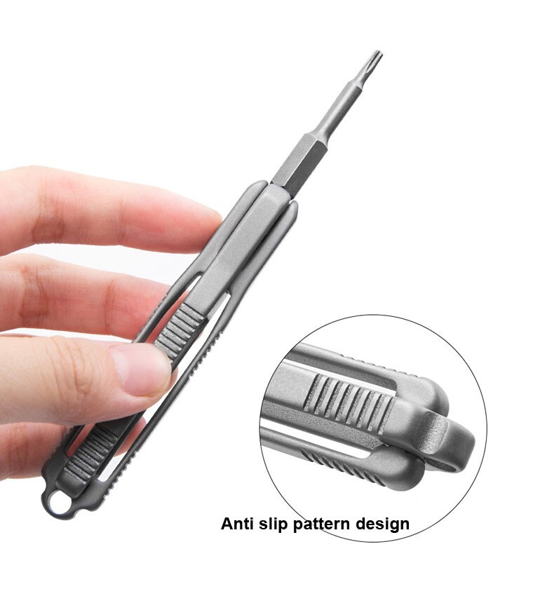 Pocket Titanium Alloy Screwdriver Cross Bit Portable Outdoor Gadget EDC Tools