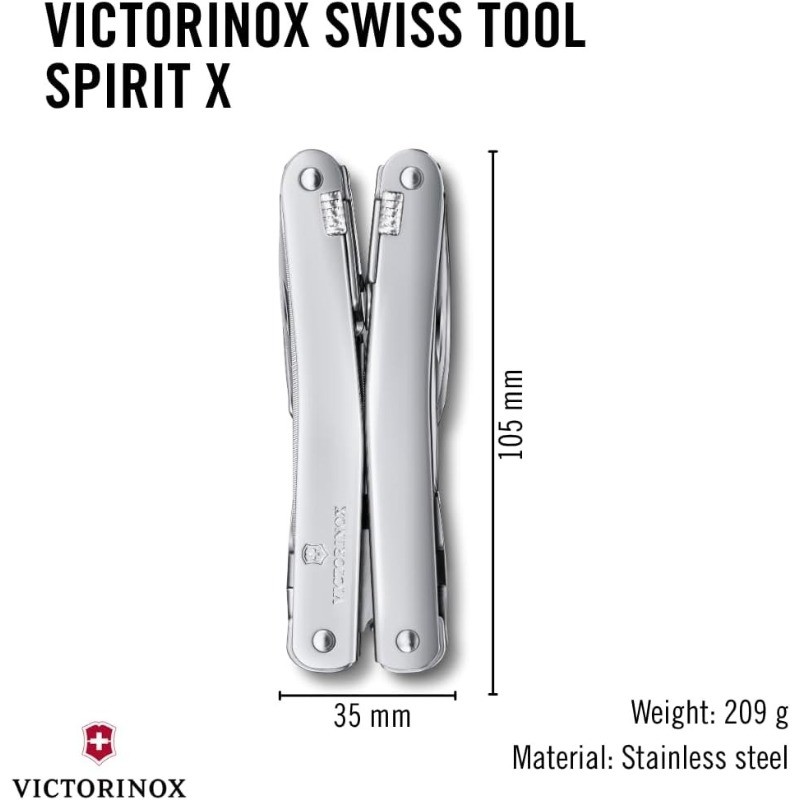 Victorinox Swiss Tool Spirit X Multi Tool, 24 Function Swiss Made – Silver
