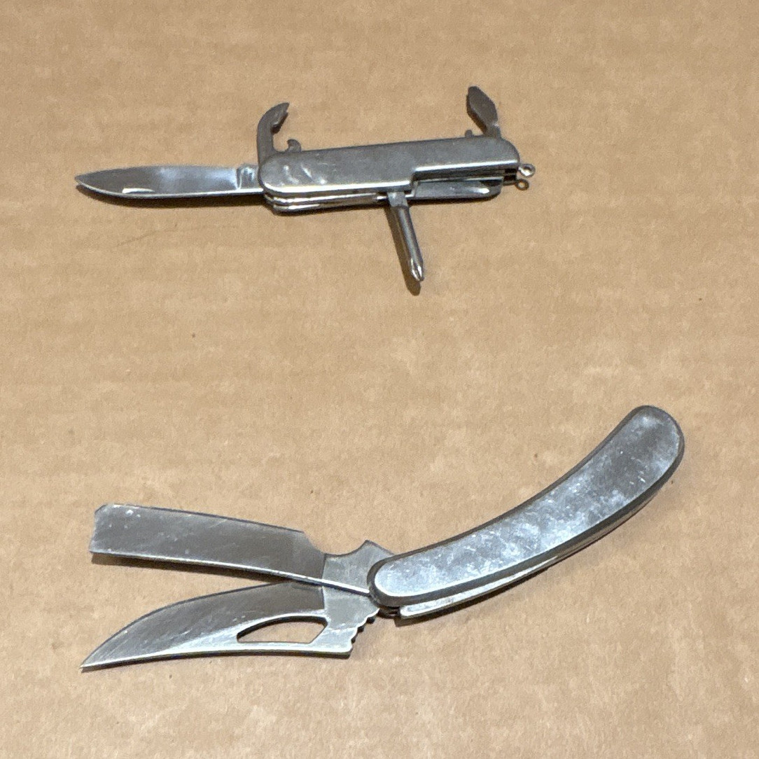 Stainless Steel 440 Folding Multi-Tool 7-in-1 Straight Edge Knife Silver