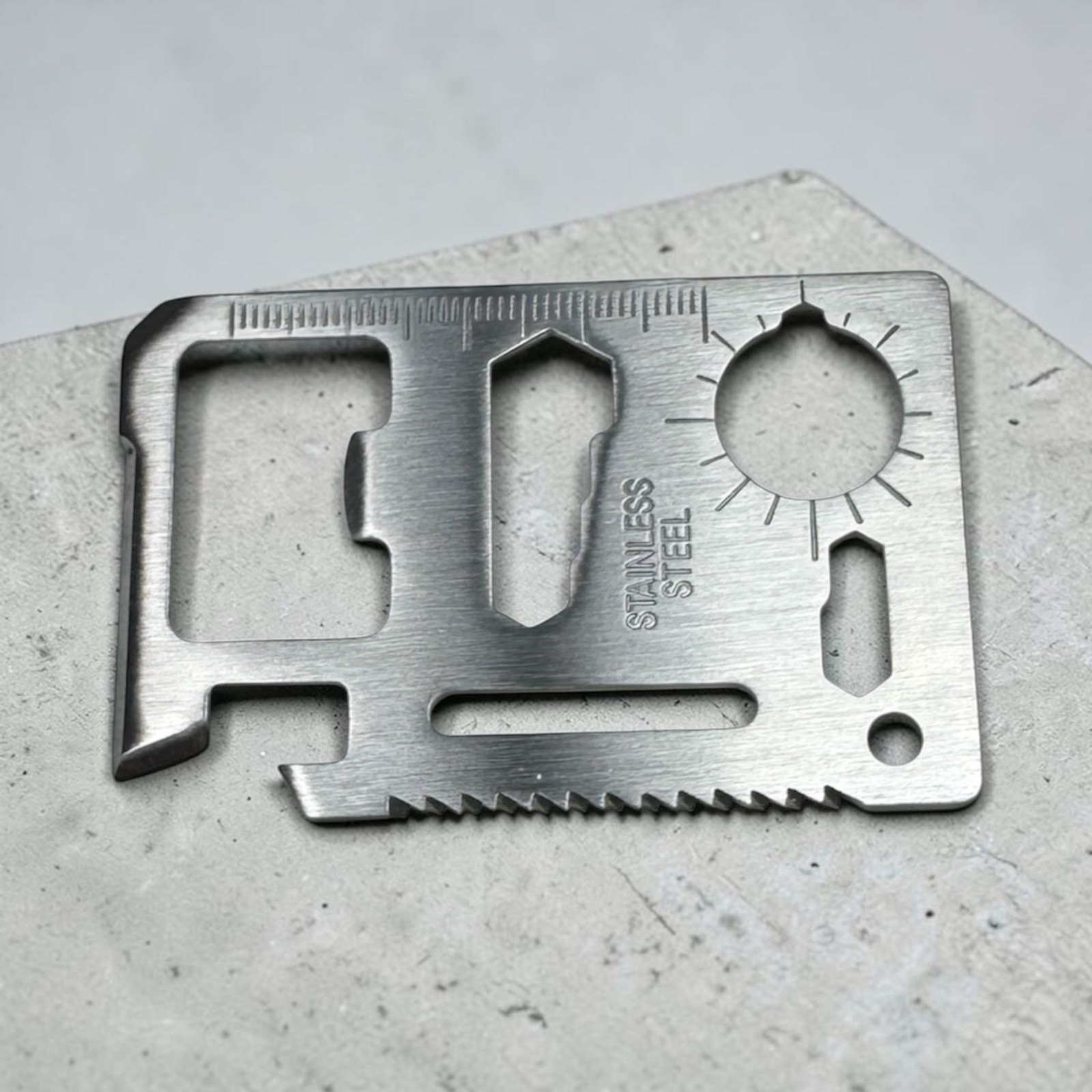 Lot of 5 Credit Card Survival Multi Tools Stainless Steel Wallet Tool w/ Sleeves