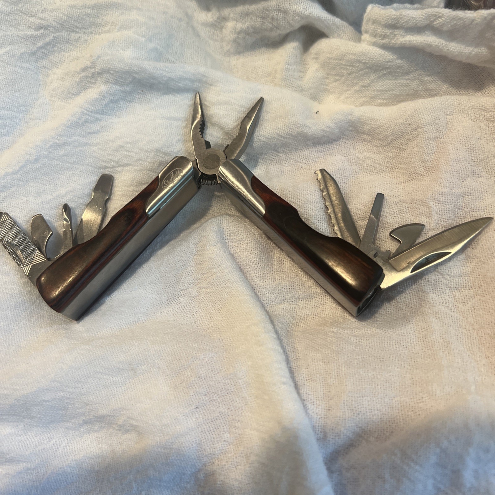 Sheffield 9 In 1 Wood Grain Handle Multi Tool Knife 9 In 1 Made By Sheffield