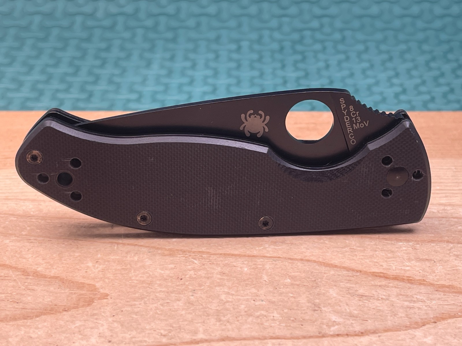 Spyderco Tenacious Black Plain Edge 8cr13Mov G10 Handle Folding Pocket Knife