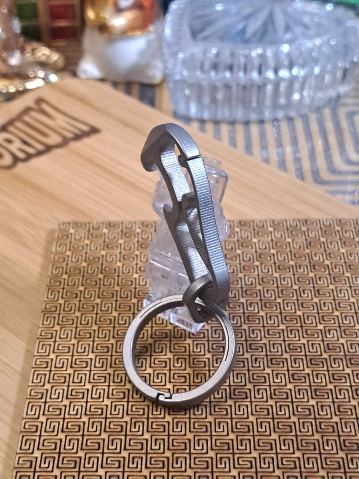 Mini EDC Titanium Carabiner Keychain With Built-in Bottle Opener