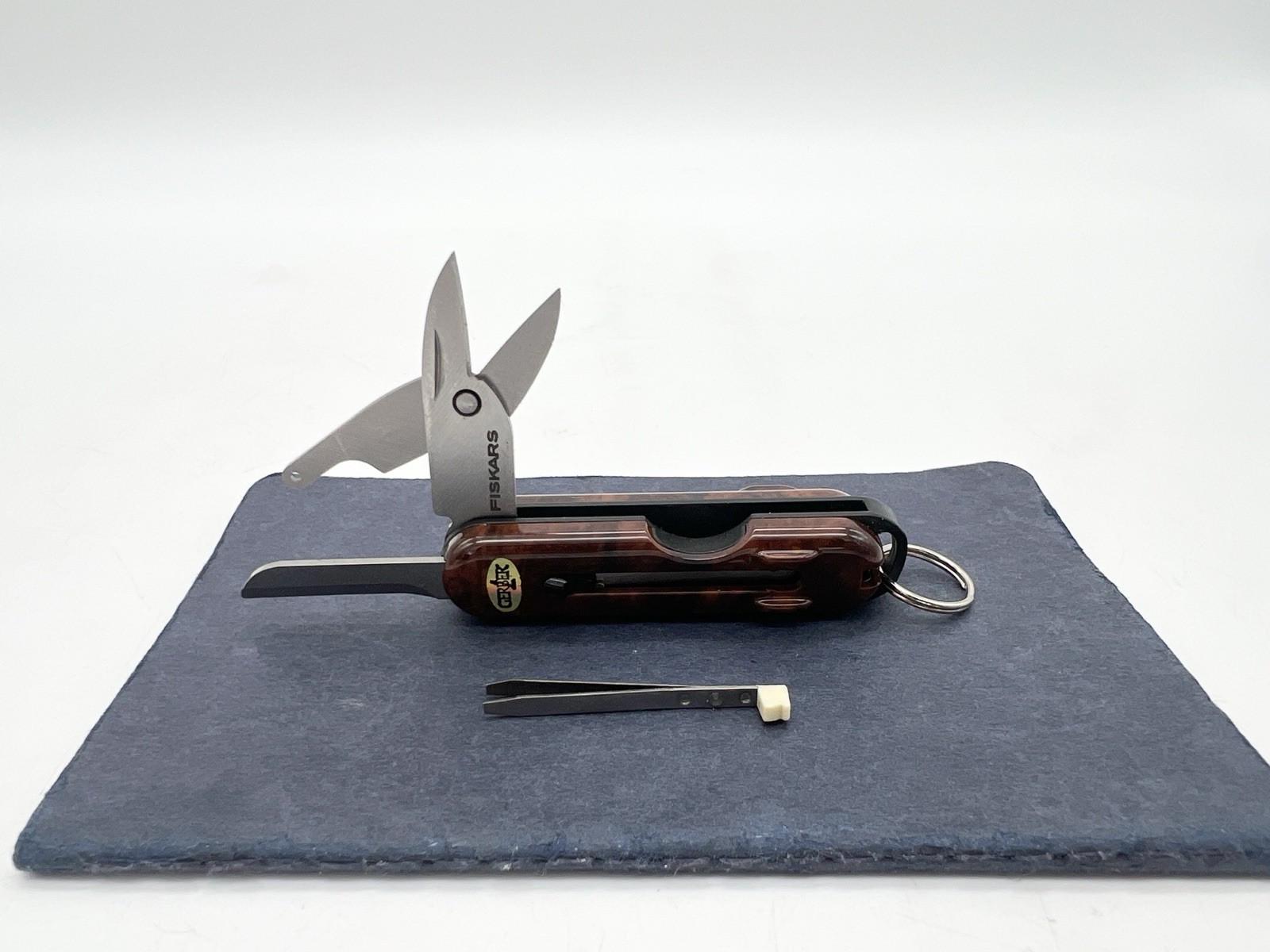 Vintage Gerber Fiskars Keychain Multi Tool Knife Tweezers Scissors USA