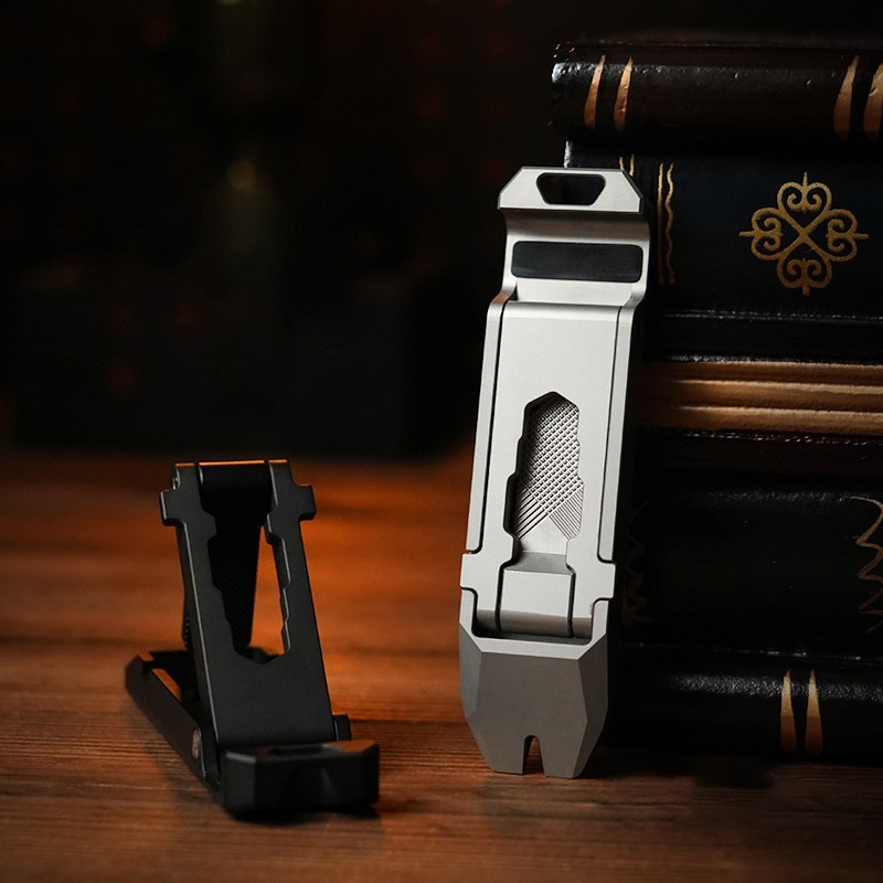 Titanium Alloy Pry Bar Phone Stand EDC Multi Tool Portable Pocket Tool