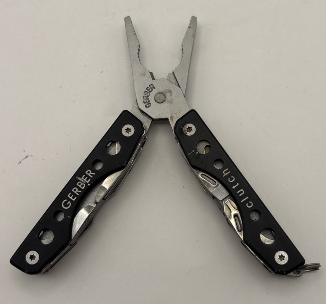Gerber Clutch Multi-Tool Black Handles Pliers Screwdrivers EDC Tool