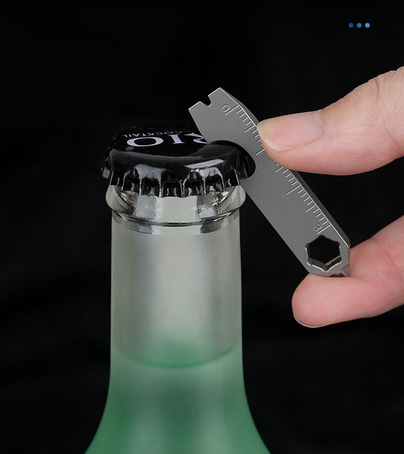 Mini Titanium Keychain Multi Tools Pry Bar Crowbar Opener Outdoor Pocket EDC