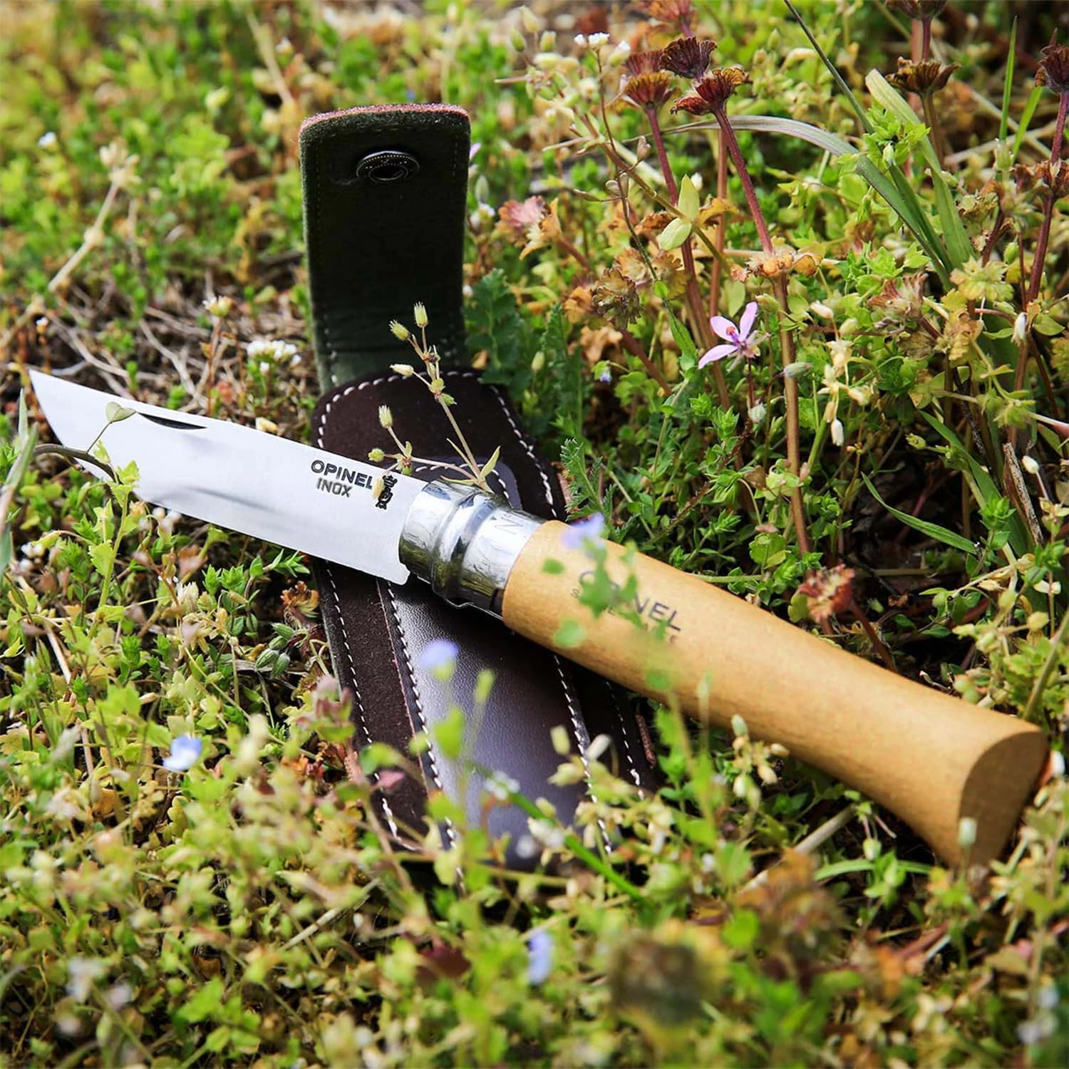 OPINEL No. 08 Stainless Steel Alpine Sheath Box Set, INOX Number 8 Stainless Ste