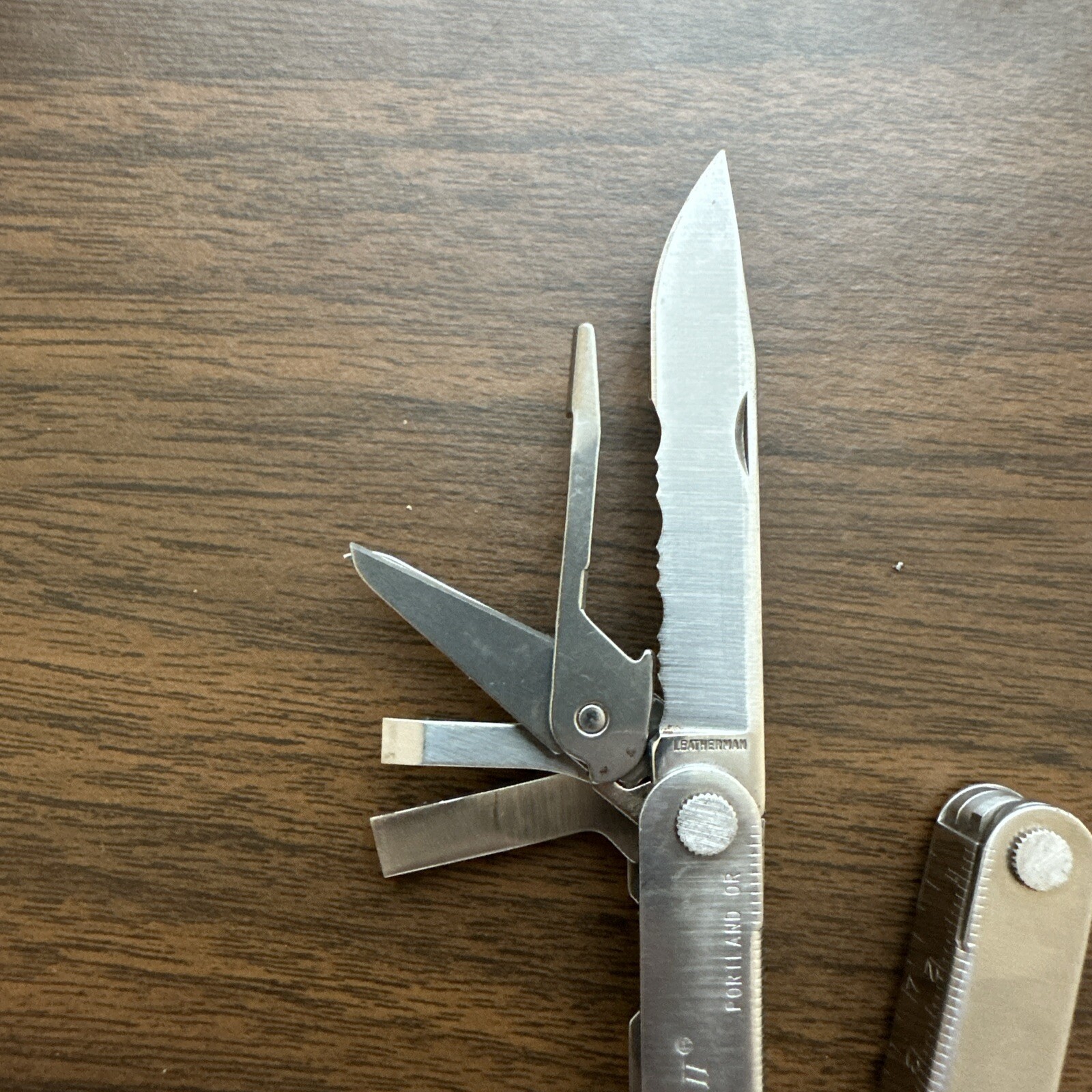 2002 “Siemens” Leatherman PST II Leather Sheath, Scissors, fish hook file, combo