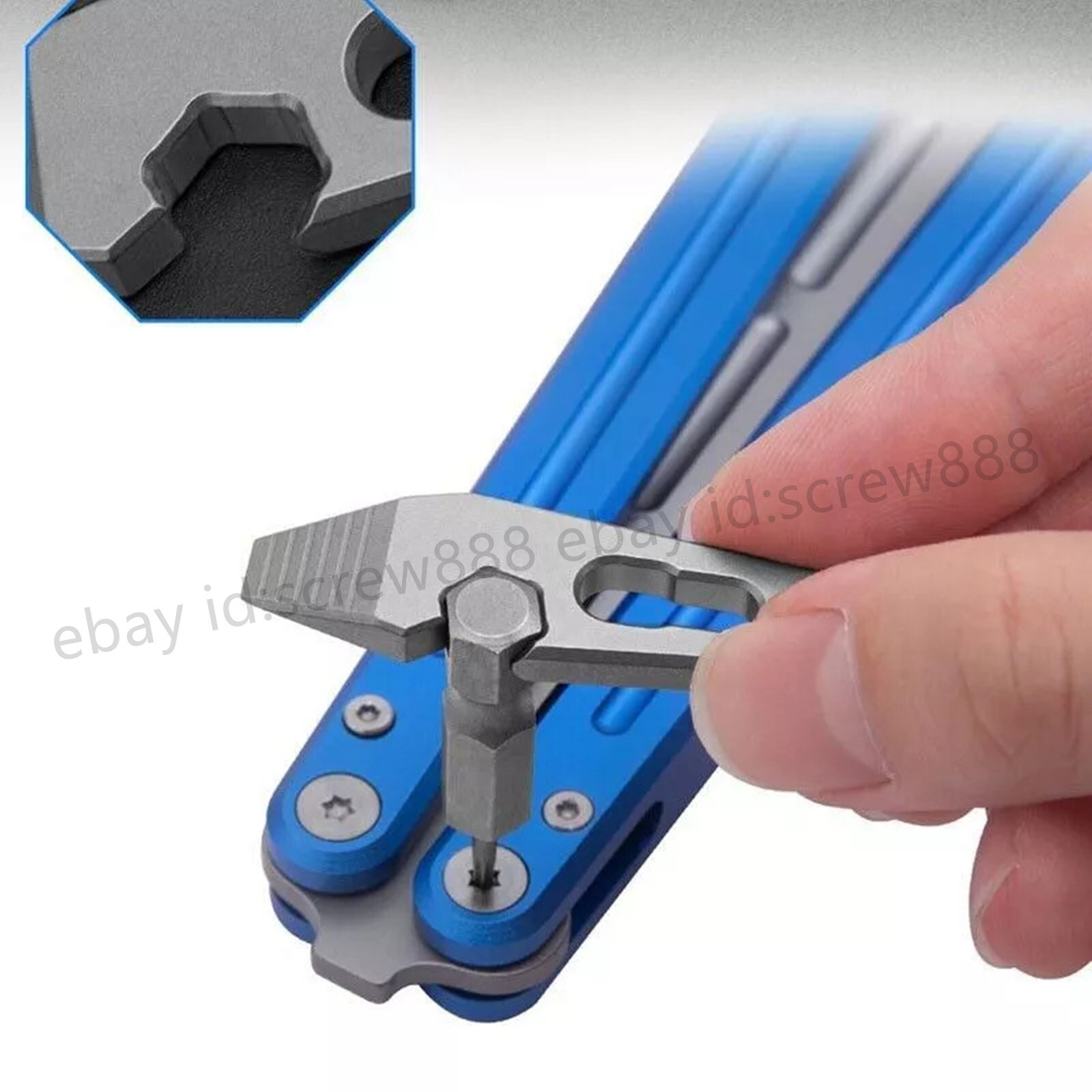 EDC Mini Titanium Alloy Keychain Multi Tool Pocket Pry Bar Crowbar Opener Cutter