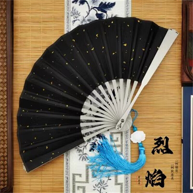 Titanium Alloy Folding Fan Martial Arts Portable Carving Kung Fu Tai Ji 6”