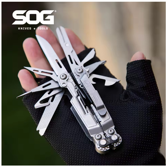 SOG PowerPint 18-in-1 Tactical Multi-Tool with Folding Pliers & Knife – Compact