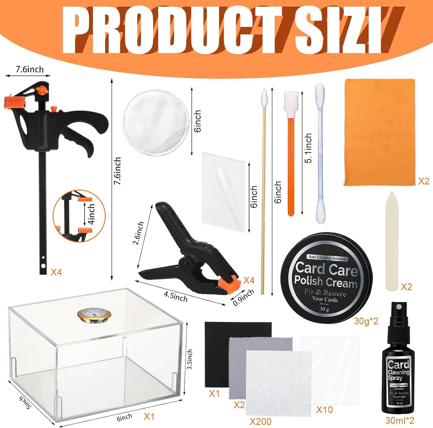 642 Pcs Card Flattening Tool Kit Trading Card Cleaning Care Tool Repair Accessor