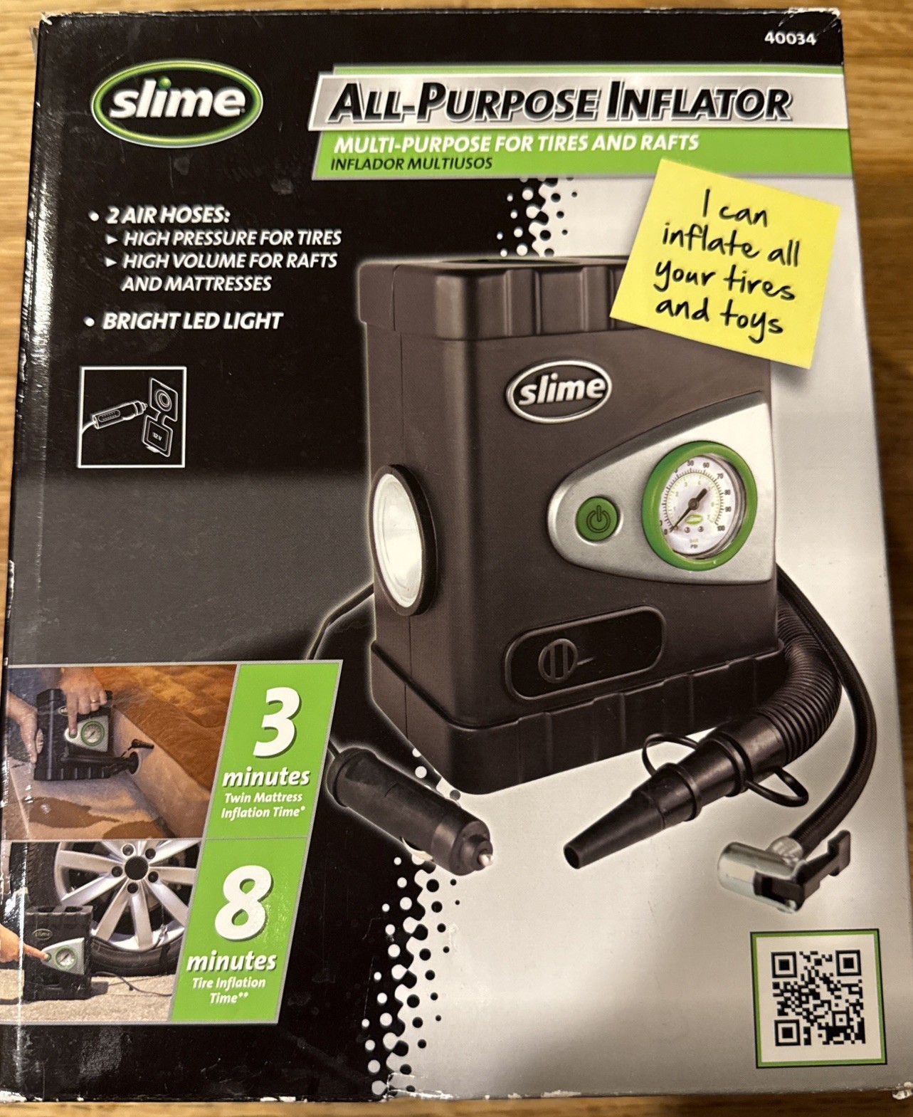 Open Box Slime Multi-Purpose Inflator For Tires, Bikes and Rafts