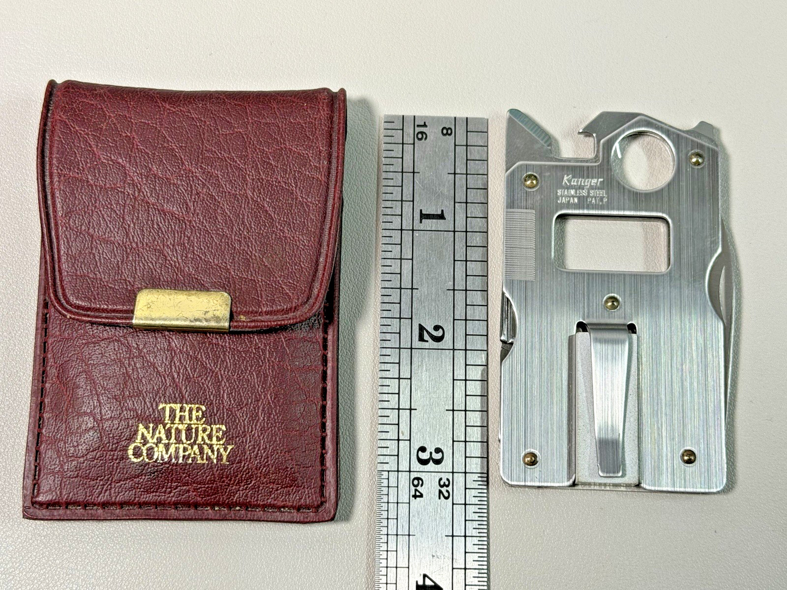 Vintage THE NATURE COMPANY Kanger SURVIVAL MULTI TOOL + Pouch Belt Sheath Manual