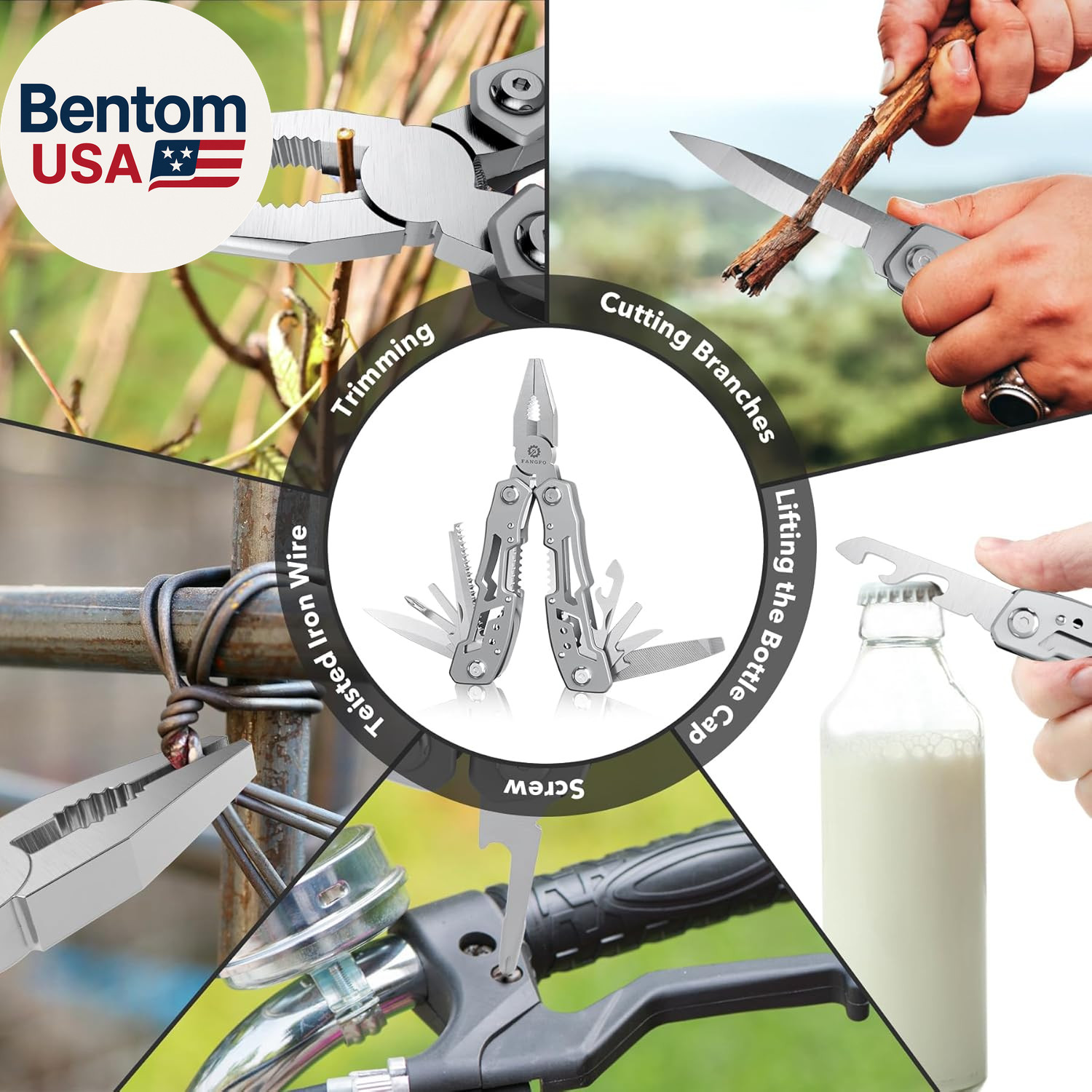 14-In-1 Multitool Pliers，Premium Portable Multi Tool ，With Safety Locking Profes
