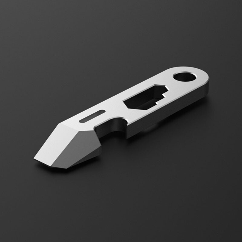 Hot Mini Titanium Alloy Keychain Pry Bar EDC Crowbar Opener Outdoor Multi Tools