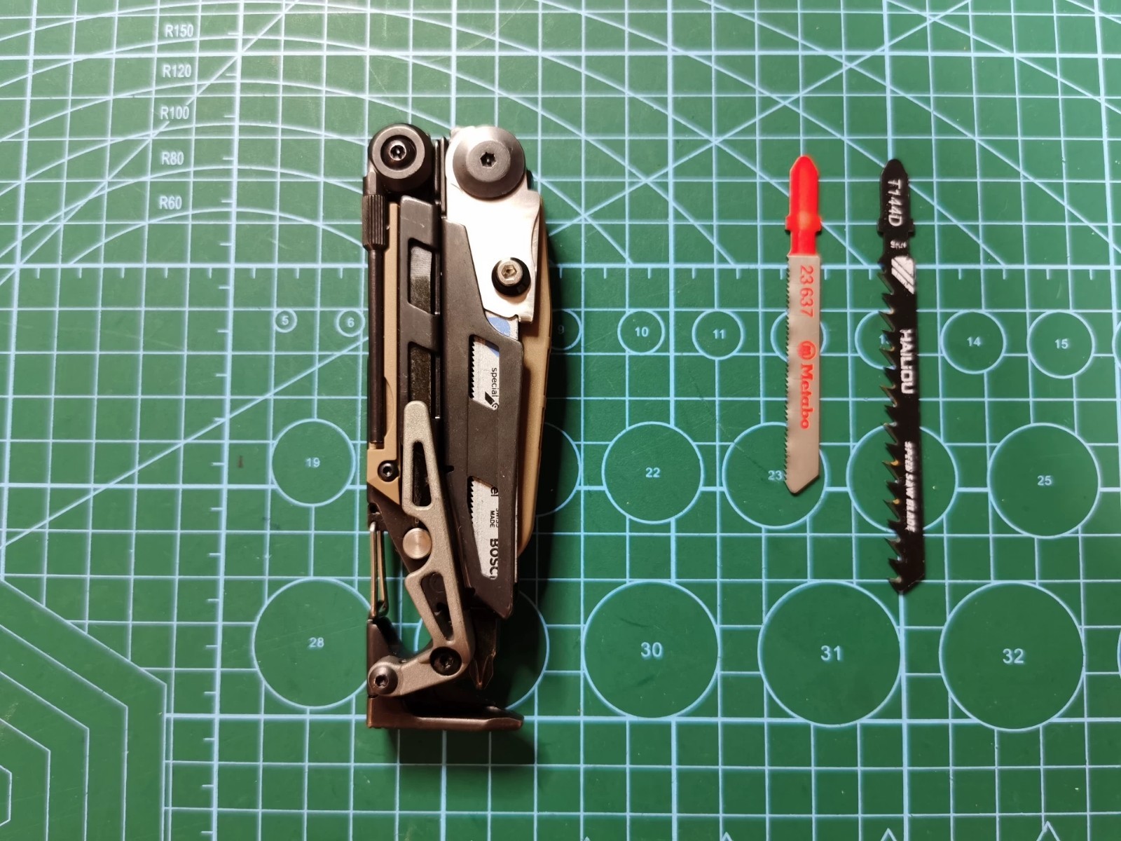 VG10 Premium Damascus MUT Main Blade & T-base Saw FOR LEATHERMAN MUT Combo