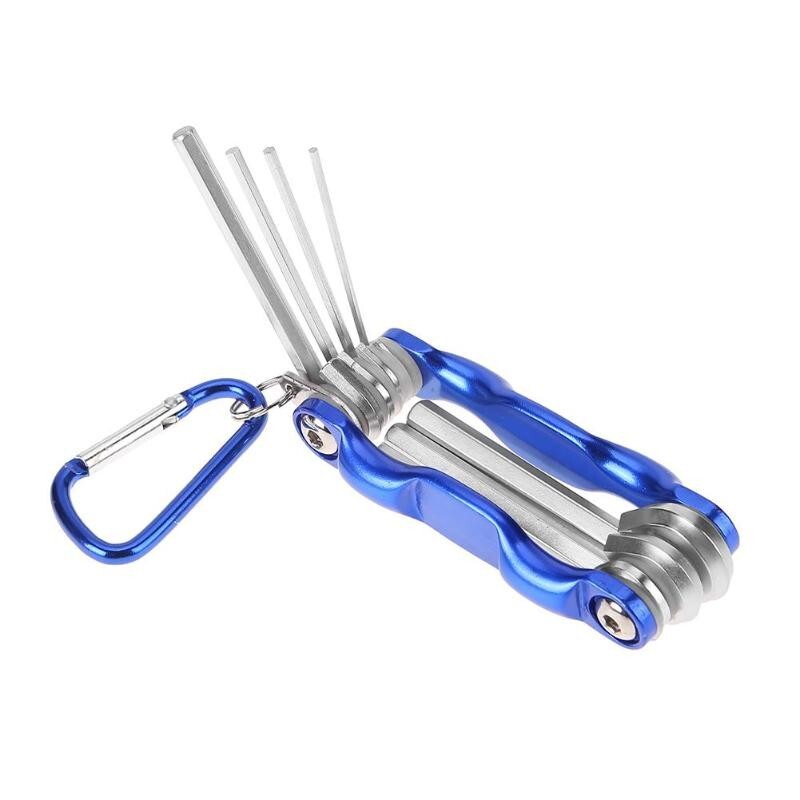 Portable Folding Hex Allen Key Wrench Hexagonal 8PCS with Carabiner Clip
