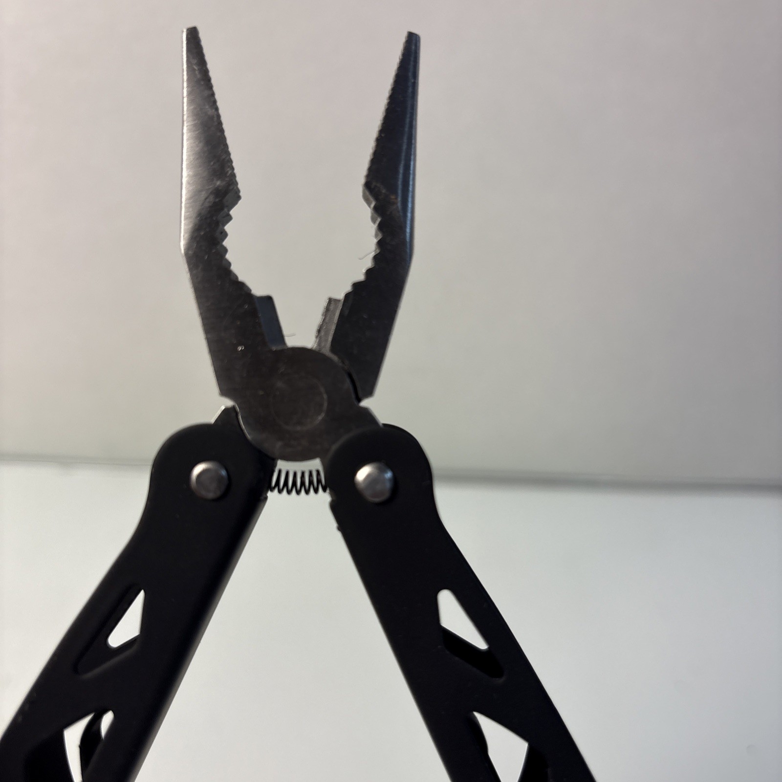 Black Skeleton Handle Multitool Pliers Pocket Knife Folding Tool Set EDC