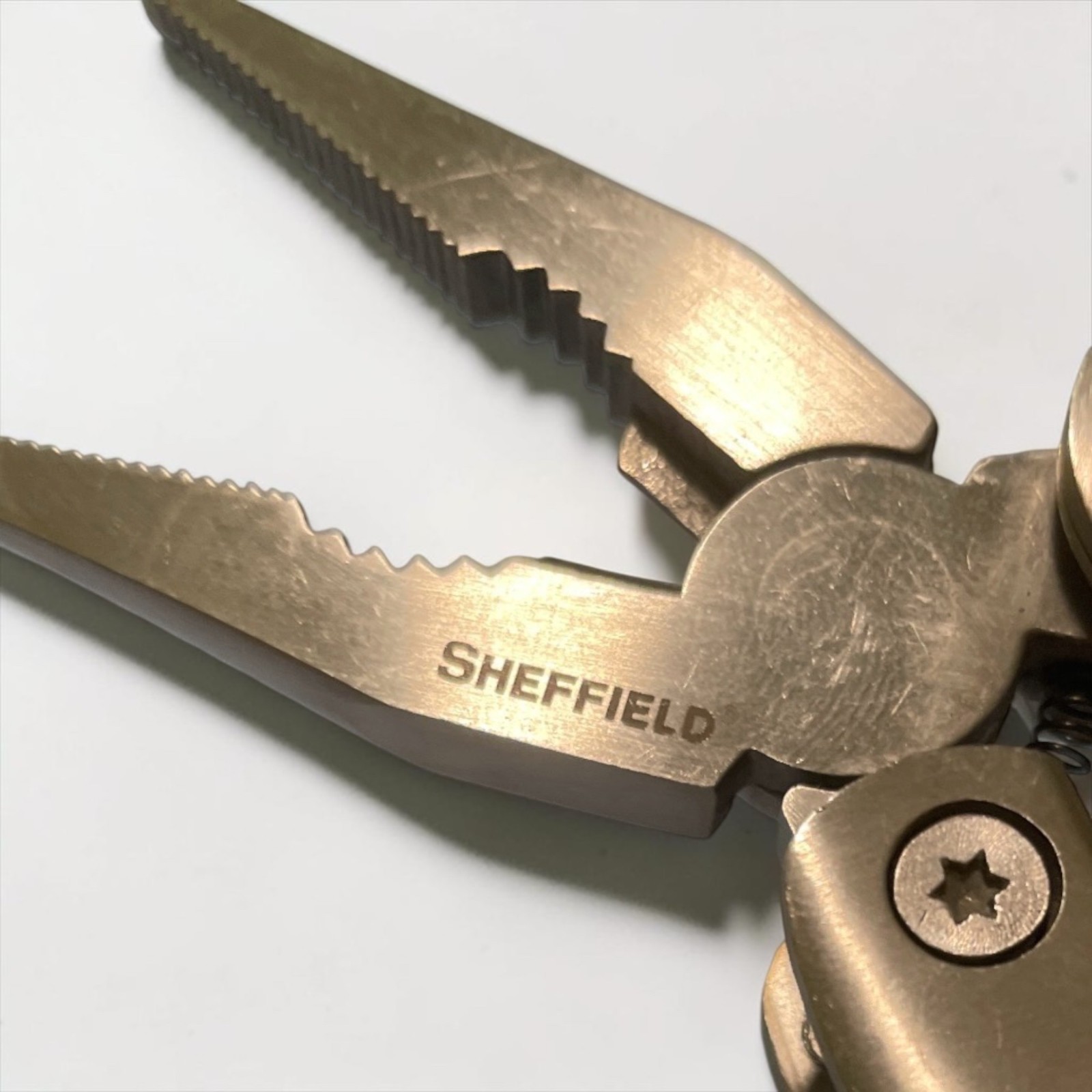 Sheffield Multi-Tool Wood Handle Stainless-Steel Blades Pliers Saw Knife Opener