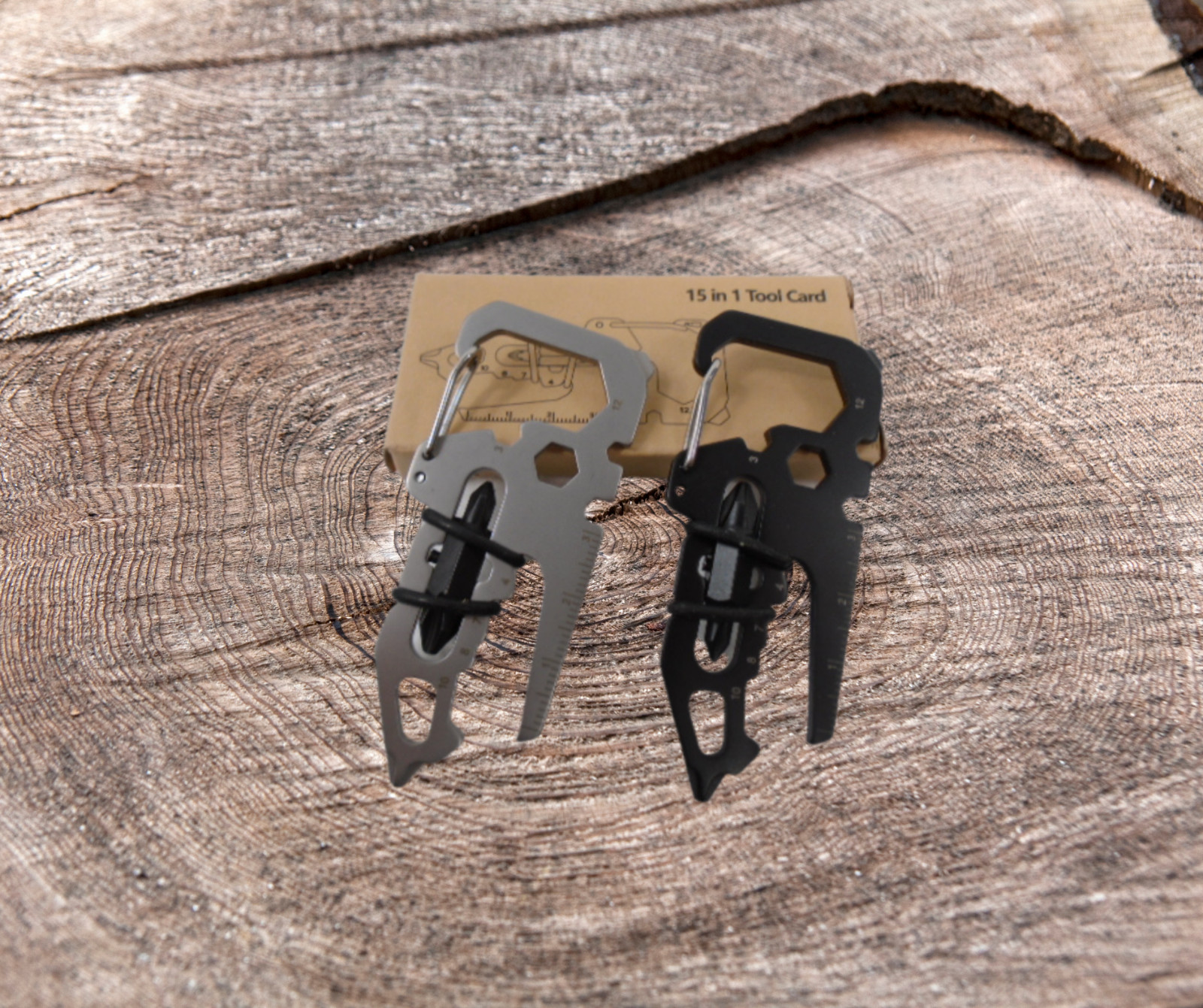 15 In 1 Multi Tool Card Stainless Steel Key Chain Clip EDC Ready