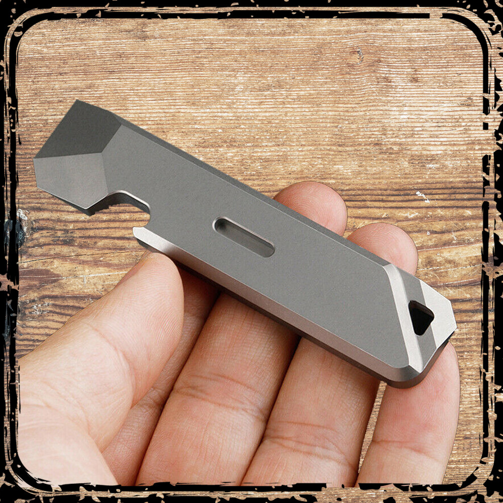 TC4 Titanium Crowbar Pry Bar Underreach EDC Tool Pocket Bottle Opener Pendant