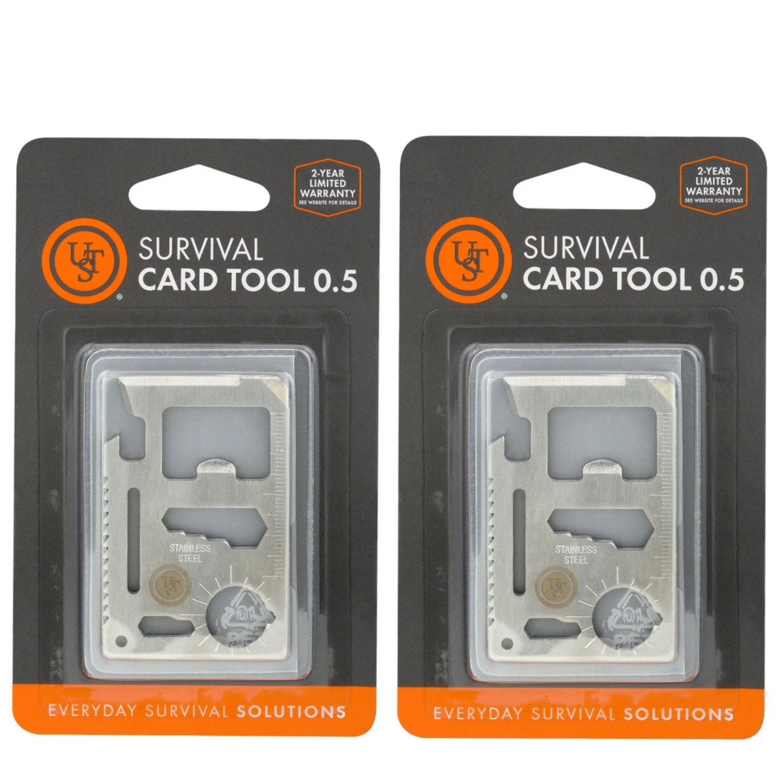 [2X] Multi Survival Tool 11-in-1 Stainless Steel Credit Card Survival Tool [B34]