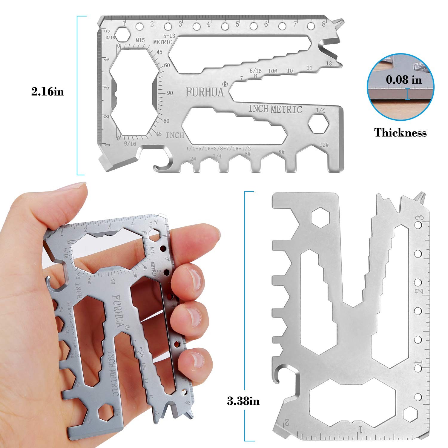Multitool Credit Card Sized Pocket Tool, 42-in-1 Wallet Multi Tool Card,thick…