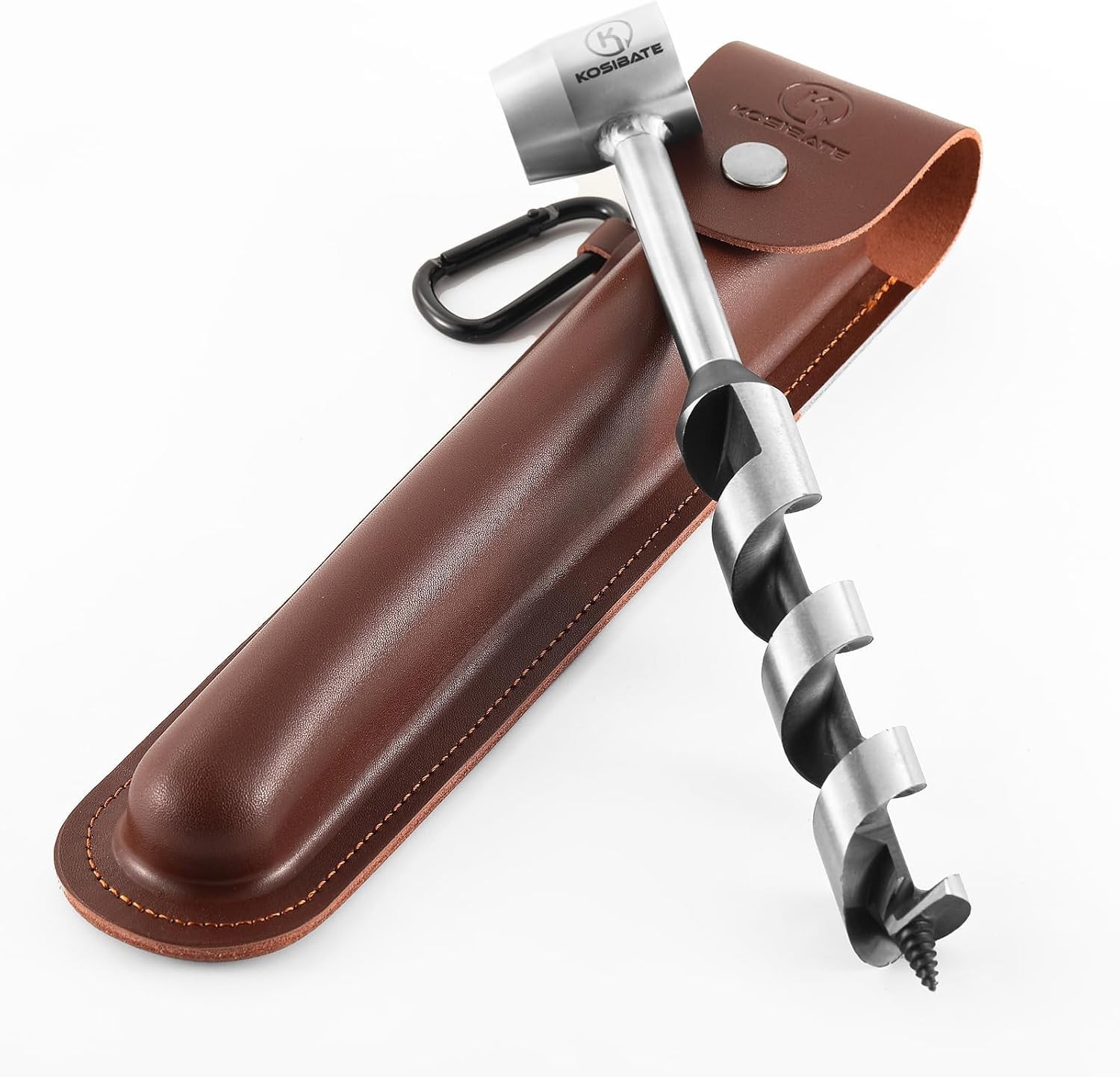 Durable Hand Auger Wrench with Genuine Leather Sheath – Lightweight & Efficient
