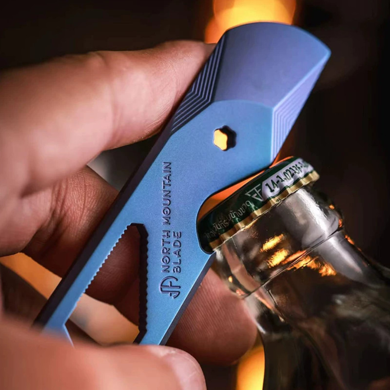 Outdoor Titanium Alloy EDC Crowbar Wrench Bottle Opener Hex Multi Function Tool