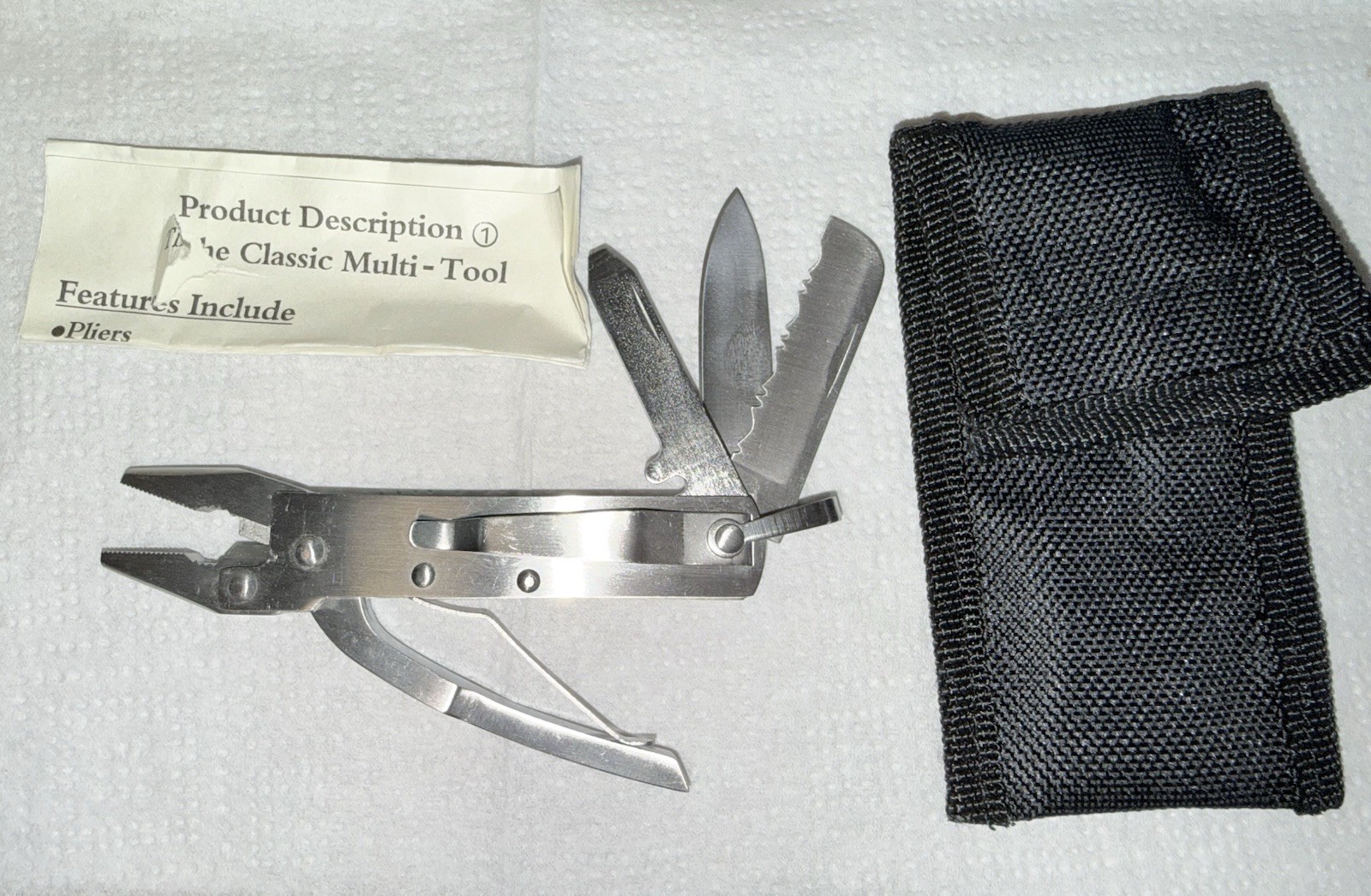 Knife, Classic Multi-tool. Pliers. Wire Cutter. Blade. Saw And More. Nylon Case