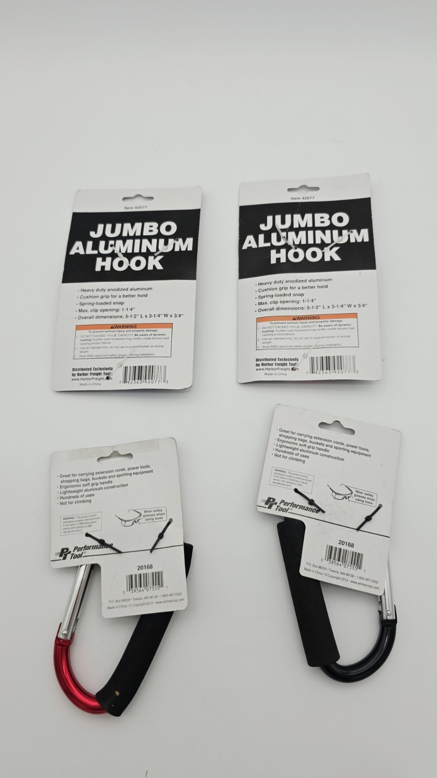 Lot Of 4 Jumbo Aluminum Hooks Heavy Duty Anodized Aluminum Jumbo Multi Use Hooks