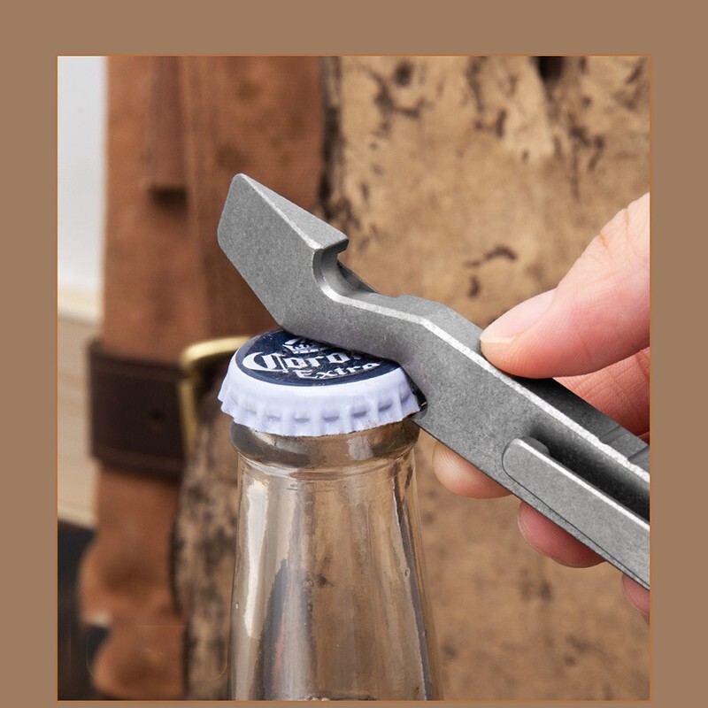 EDCTitanium Alloy Multi-function Crowbar Outdoor Survival Strike Fire ToolOpener