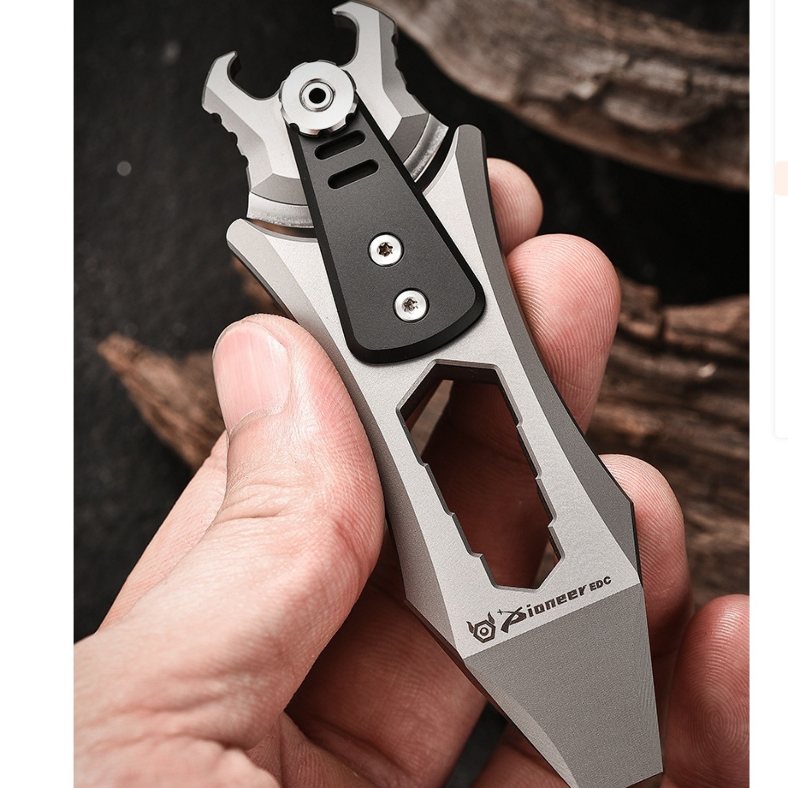 Titanium Alloy EDC Tool Pry Bar Multi Function Bottle Opener Wrench Outdoor