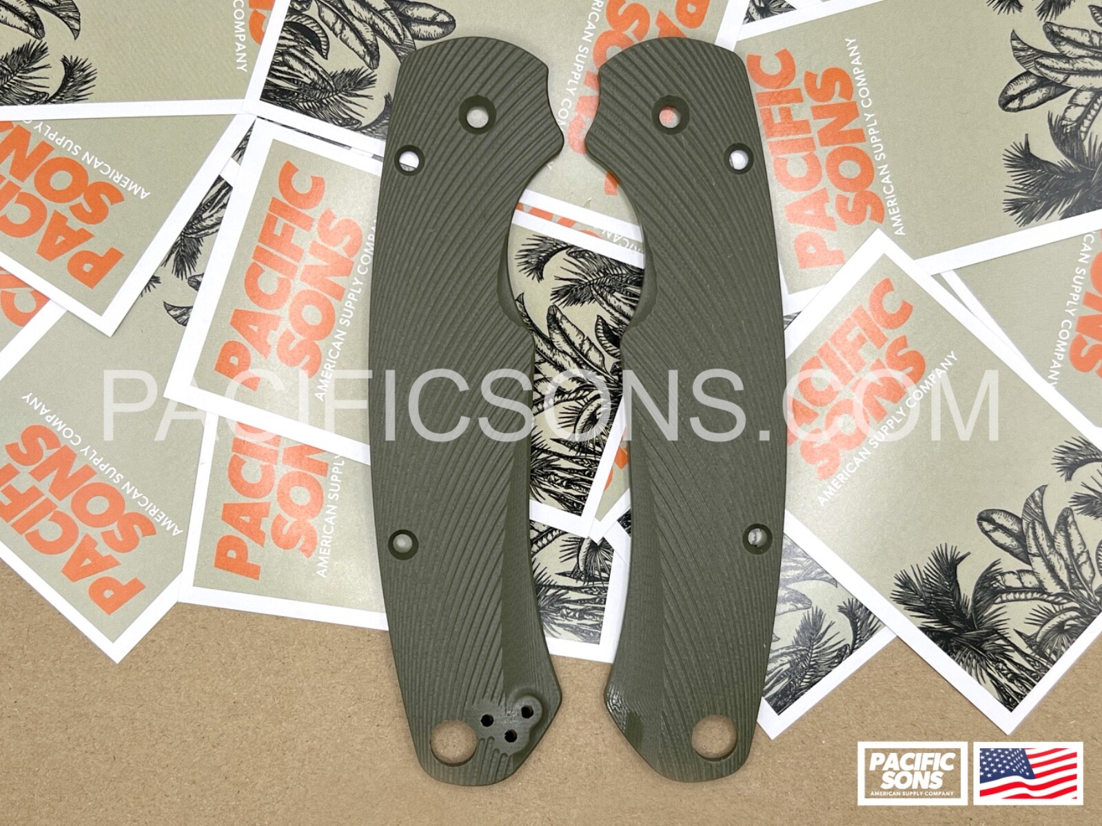 Spyderco Paramilitary 2 Contoured G10 Scales – Sunrise Pattern – Olive