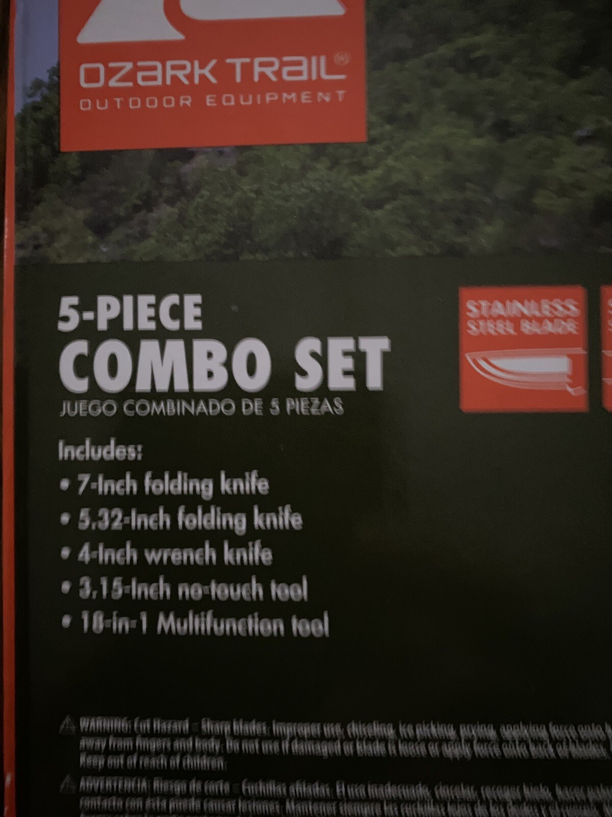 Ozark Trail Outdoor Equipment 5 Piece Combo set Stainless Steel Blades & Handles