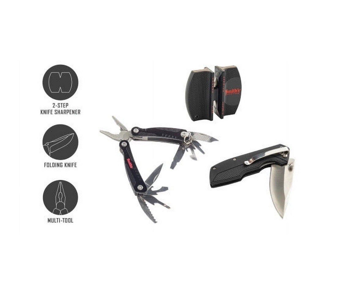 NIB Sealed Smith’s Combo Edge Sport: Knife/ 2-Step Sharpener/ Pliers Knife Set