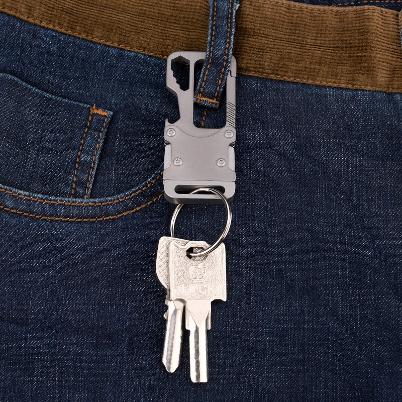 EDC Titanium Alloy Key Chain Carabiner Opener Wrench Outdoor Multi Tools