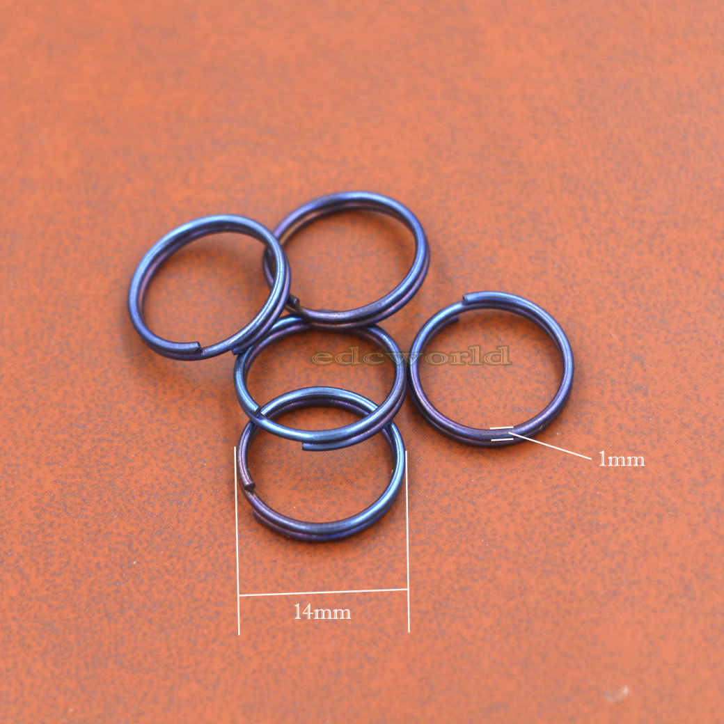 5PCS Titanium Alloy Concise Round Key Ring Key Chain Outdoor Pendant EDC Tool